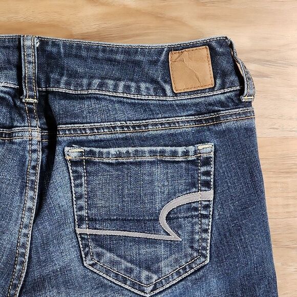 🐞American Eagle Blue Stretch Artist Bootcut Jeans Size 6/28 - Picture 9 of 12